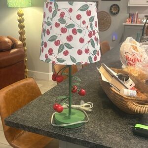 Karma Cherry Print Table Lamp in Red and Green